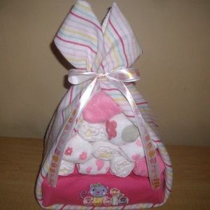 Baby Girl Baby Shower "Cutie" Diaper Stork Bundle